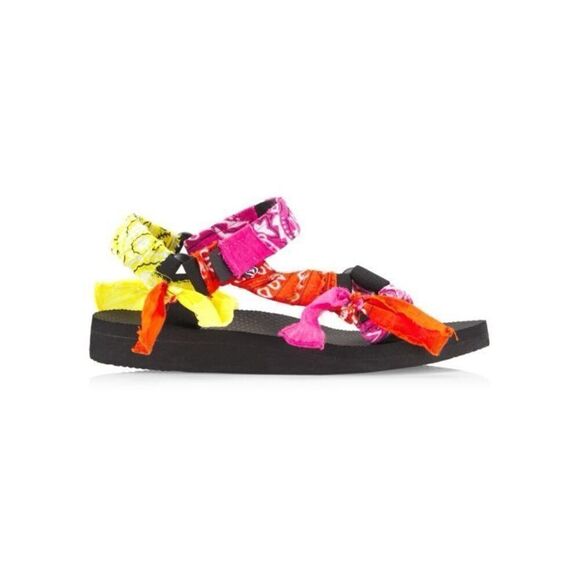 Arizona Love Trekky Colorblock Bandana Sandals NEW - Picture 1 of 11